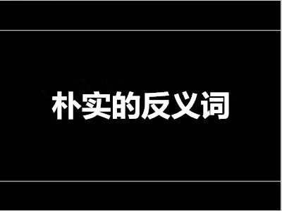 朴实的反义词是什么 标准答案