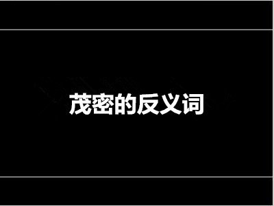 茂密的反义词是什么 标准答案